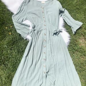 Teal midi dress